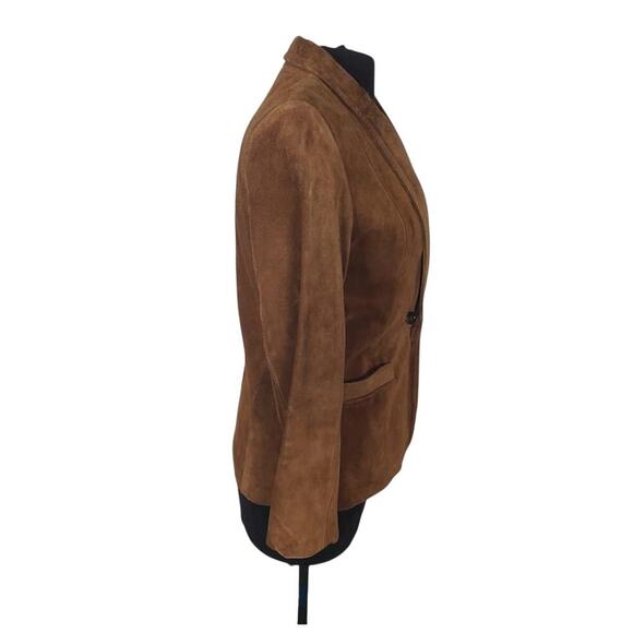 Vintage Winlit Suede Blazer Women’s Size S – Rich Brown Leather Classic - Picture 7 of 10